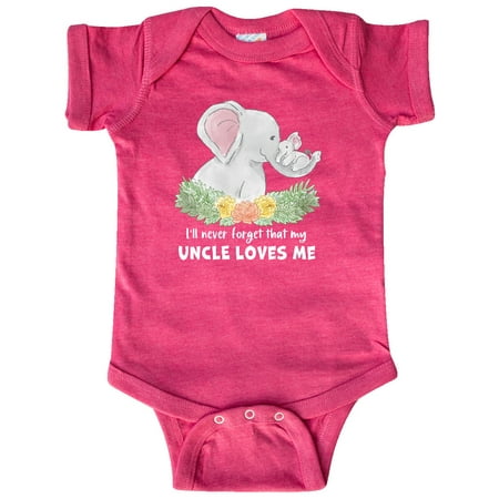 

Inktastic I ll Never Forget That My Uncle Loves Me with Cute Elephants Gift Baby Boy or Baby Girl Bodysuit