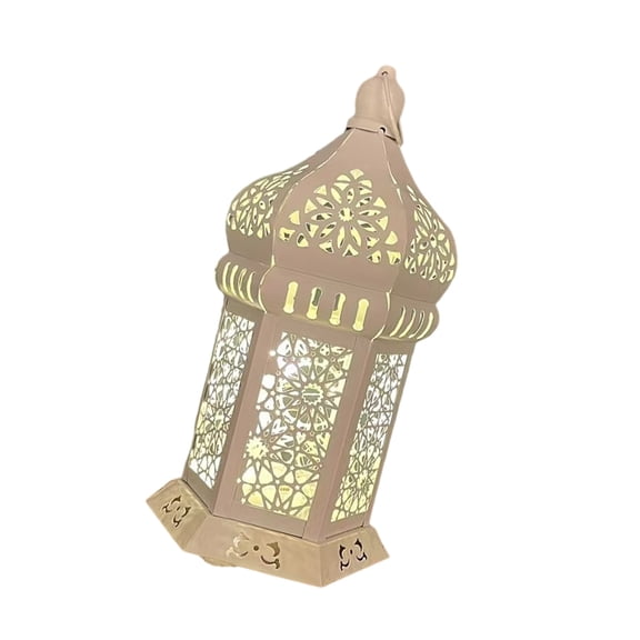 Iron Lamp Floor Standing Holder Candlestick Lamp For Eid Holiday Hollowed Out Decoration Without