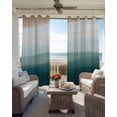 thumbnail image 4 of Blue Beach Gradient Blackout Curtains 45 Inches Long for Bedroom, Boho Sea Waves Ombre Abstract Thermal Insulated Room Darkening Black Out Window Curtain Panels Grommet Drapes for Living Room, 4 of 8