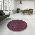 thumbnail image 3 of Ahgly Company Indoor Square Abstract Purple Lily Purple Abstract Area Rugs, 7' Square, 3 of 6