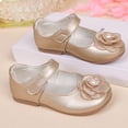 thumbnail image 6 of Staki Flower Girl Shoes Toddler Little Girl Mary Jane Dress Shoes Ballet Flats for Girl Party School Shoes Bowknot Princess Shoes(Gold,13 Little Kid), 6 of 7