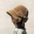 thumbnail image 3 of Pack de 2 sombreros de sol plegables de paja de ala ancha para mujeres y niñas (blanco y marrón) JM, 3 of 5