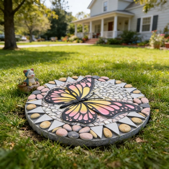 Garden Stepping Stones Outdoor Pathway Decor, Decorative Walkway Landscape Stones Durable Weather Resistant Garden Path Ornament Easy Install Yard Decoration for Patio Lawn Garden Pathway