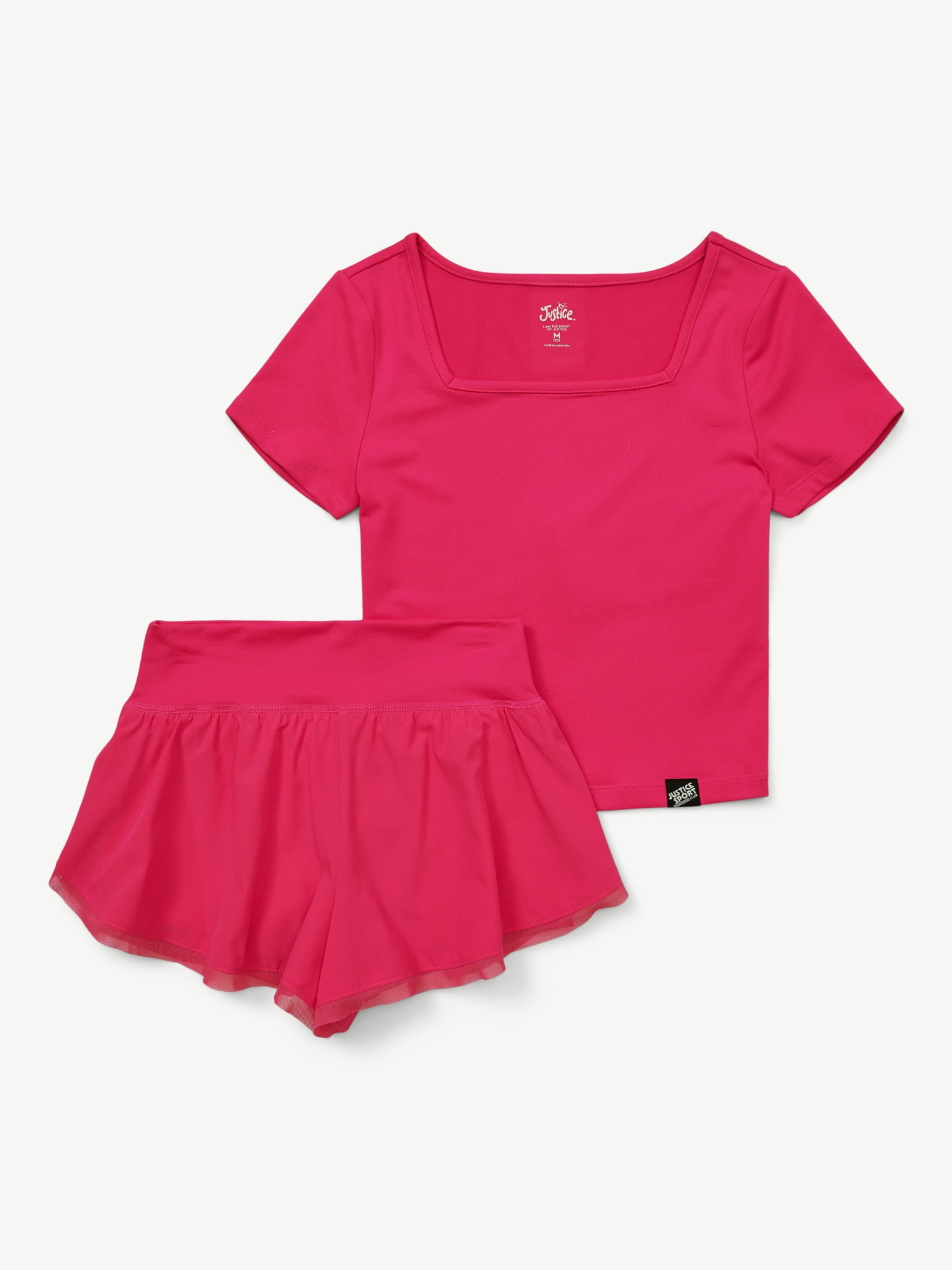 Justice Girls Mesh Hem Tulip Short Set, Sizes XS - XLP