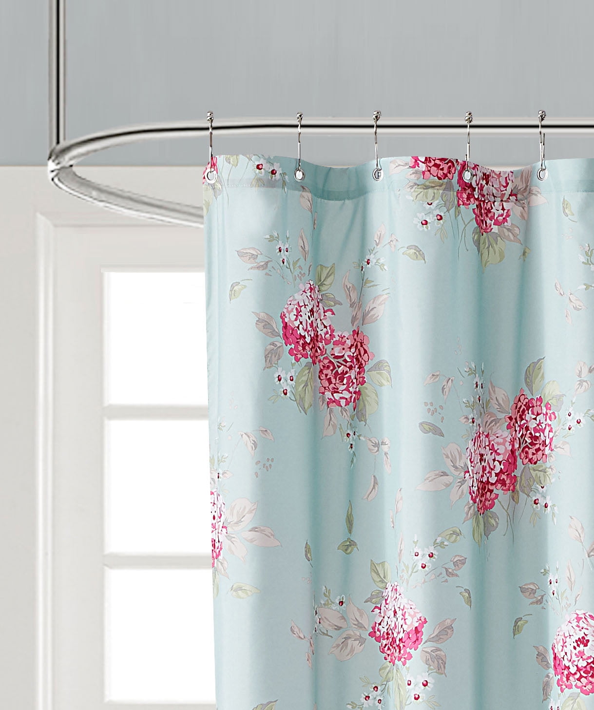 Simply Shabby Chic Misty Rose Printed Shower Curtain, 72 x 72 