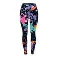thumbnail image 4 of Bibifish Womens Yoga Pants Colorful Paint Splatter Yoga Pants High Waist Soft Fabric Art Class & Errands Edgy Leggings For Ladies, 4 of 4