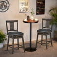 thumbnail image 2 of Set of 3 Swivel Bar Stool 24 inch Upholstered Seat Bar Chair Counter Kitchen Pub, 2 of 10