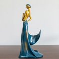 thumbnail image 3 of Decorative Wine Rack Resin Beauty Lady Wine Bottle Holder Stand for Kitchen Bar Countertop Navy Blue, 3 of 3