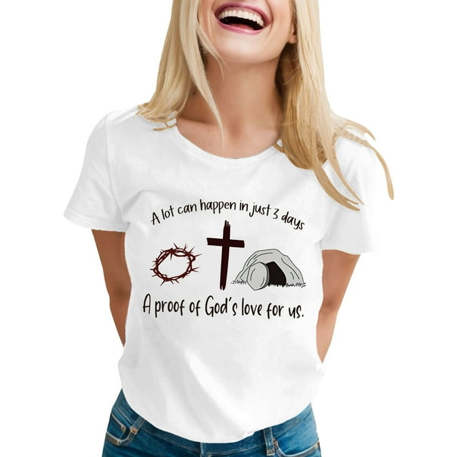 LUOGENLI T-shirts pour Femme pour Femmes T-Shirt Décontracté à Imprimé de Lettres Col Rond Manches Courtes T-Shirt Plusieurs Couleurs 4TG T-shirts pour Femmes T-shirts Graphiques Fête de la Saint-Patrick Blanc m