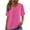 Hot Pink, variant on Women's Linen-Blend Loose Tunic Tops Round Neck Short Sleeve T-Shirts with Sleeve Button Detail Perfect for Home Daily Outgoing