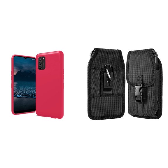 Bemz Flexible TPU Protection Slim Fit Case and Belt Holster Pouch for Nokia G100 - Hot Pink