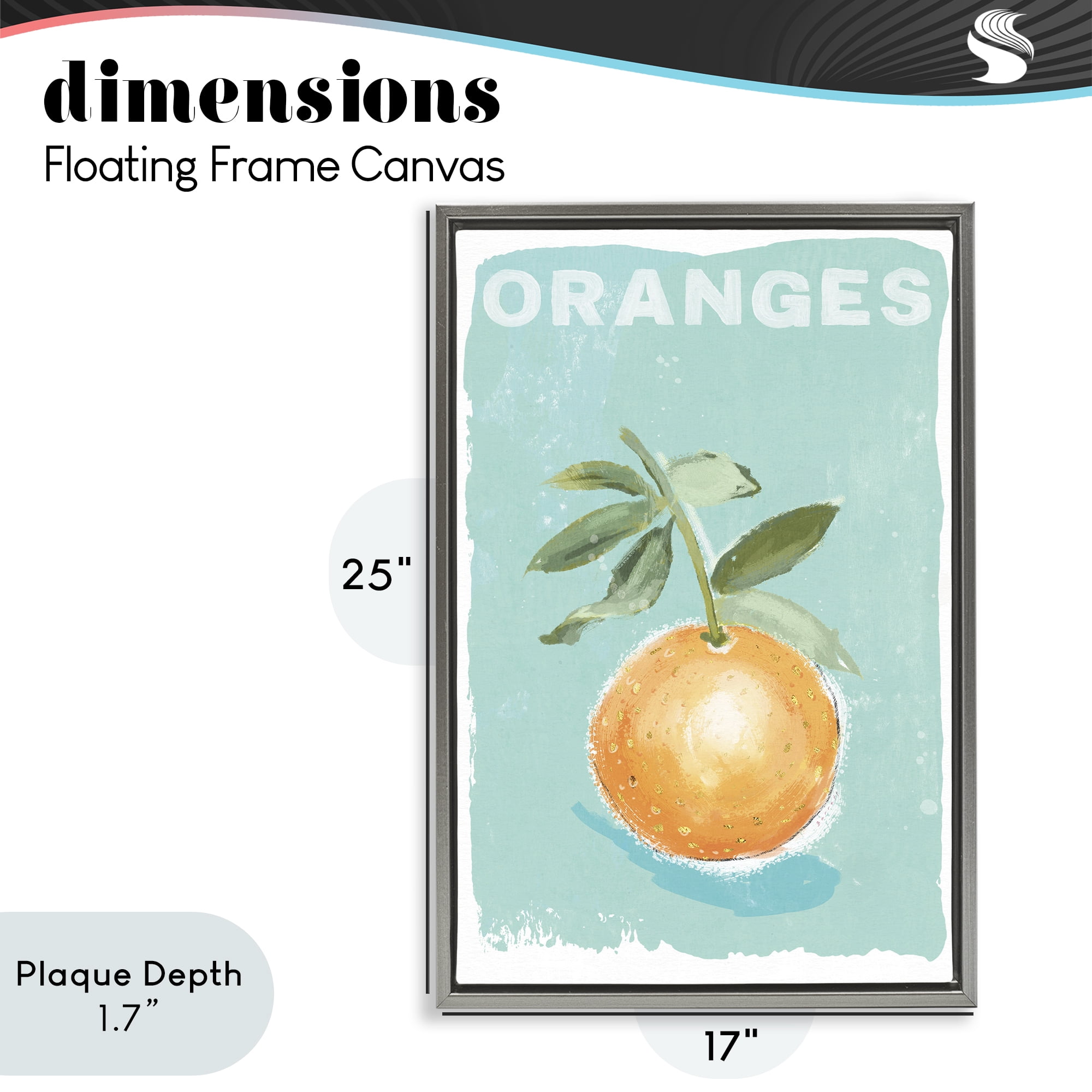 Stupell Industries Orange Twist Motif Gray Framed Floater Canvas Wall Art, design by Chad Barrett