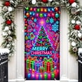 thumbnail image 5 of Hometravel Glowing Christmas Door Cover, Santa and Tree Printed Holiday Banner, Lighted Indoor Outdoor Decoration for Party, Home Entryway, Festive Display, 5 of 6