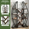 thumbnail image 4 of Uforic 5 Tier Bookshelf, Industrial Etagere Bookcase, Oval Bookshelf, Large Display Shelves for Living Room, Home Office, Brown, 4 of 9