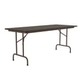 thumbnail image 3 of Correll 30" x 96" High Pressure Laminate Commercial Grade Folding Table, Walnut, 3 of 4
