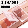 thumbnail image 3 of Blush Powder For Cheeks,3-In-1 Face Blush Highlighter Makeup Palette,Matte Pearlescent Brighten Glitter Pink Contour Palette, Nude Pink Blush for Wome, 3 of 4