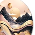 thumbnail image 4 of Designart "Metallic Beach View Gold III" Minimalism Landscape Metal Round Wall Art, 4 of 5