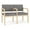 Castillo Gray, variant on Lenox Wood Reception Waiting 2-Seat Tandem Seating / Natural Wood / Black