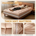thumbnail image 4 of LUVCMFT Quilted Fitted Mattress Pad, Thick Mattress Topper, Breathable Fluffy Mattress Cover Padded, Mattress Protector with Overfilled Down Filling, Coffee, Twin Size, 4 of 8