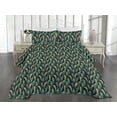 thumbnail image 2 of Ambesonne Jungle Quilted Coverlet 3 Pcs, Exotic Forest Leafy Print, Queen Size, Dark Teal Forest Green, 2 of 4