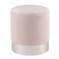 thumbnail image 2 of Inspired Home Violet Ottoman Velour Rose Tendre/ Chrome, 2 of 6