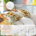 thumbnail image 2 of King 4 Piece Bedding Set Farmhouse Vintage Sunflowers Soft Breathable Duvet Cover and Pillowcase, Daisy Leaves Starfish on Burlap Duvet Cover Set Bed Sheets for Bedroom Dormitory Guest Room, 2 of 9