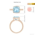 thumbnail image 4 of ANGARA Natural Bezel-Set Solitaire Cushion 2.7 ct Aquamarine Ring in 14K Rose Gold for Women (Size-9mm) | March Birthstone, Birthday, Anniversary, Jewelry Gift for Women | Natural Aquamarine Ring, 4 of 8