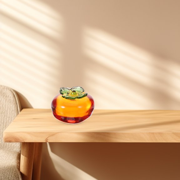 CYLINDSOME Decorative Glass Persimmon Model for Cabinet Display, Vivid Persimmon Ornament Home Decor