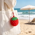 thumbnail image 5 of MMJ Strawberry Plush Earbud Case Cute Coin Purse Keychain Card Holder Soft 5.28x5.04in, 5 of 6