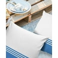 thumbnail image 2 of Pack of 2 Outdoor Pillow Covers, Modern Art Blue Stripes White Farmhouse Waterproof Square Throw Pillowcase Cushion Decorative Pillow Covers for Couch Patio Tent, 24x24 in, 2 of 6