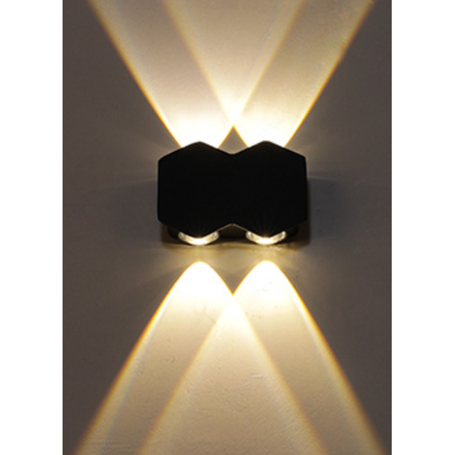 4 LED Lámpara de pared exterior Interior y exterior LED impermeable luz blanca cálida lámpara de pared terraza lámpara de jardín decoración sala de estar dormitorio fondo lámpara de pared A1109 JM