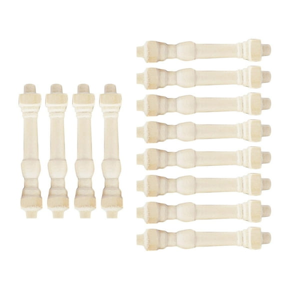 Milaget 12xDollhouse Miniature DIY Builders 1/12 Wood Staircase Balusters Spindle