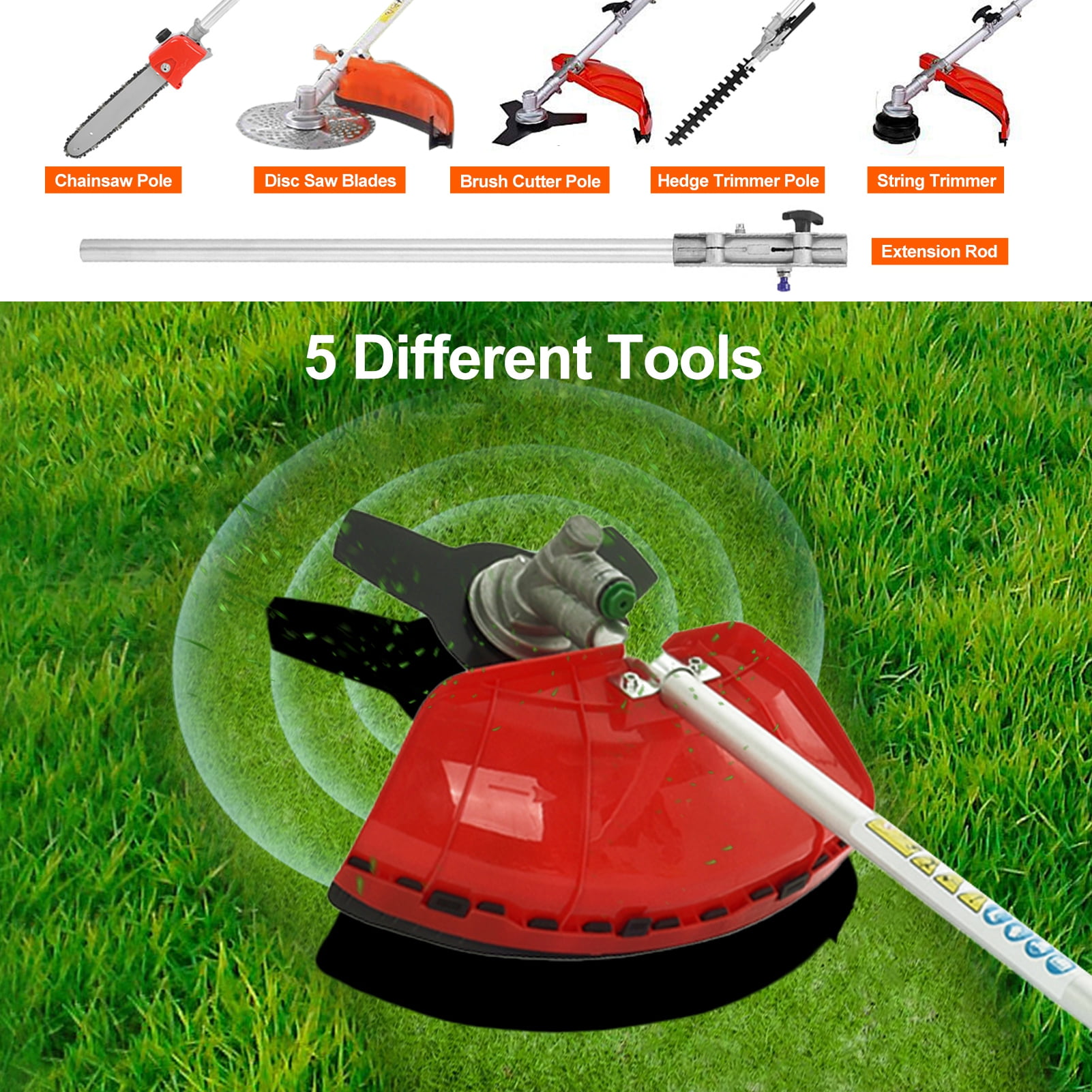Yedigre Powerful 52cc Hedge Trimmer & Brush Cutter - 10000 RPM for Heavy Duty Yard Work