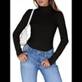 thumbnail image 2 of Camisetas de Larga para Mujer, Ropa Interior Térmica Básica de Otoño, Ropa de Invierno Negro L, 2 of 10