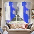 thumbnail image 2 of Blue Gray Swag Curtain Valance for Windows, Graffiti Color Blocks Abstract Geometric Modern Art Window Treatments Short Swag Topper for Kitchen Windows Bathroom Bedroom, 36"x36", 2 of 8