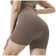 thumbnail image 2 of Elainilye Fashion Workout Shorts Women High Waist Yoga Shorts Shaping Shorts Comfort Breathable Shapewear Quick-Drying Gym Shorts,Brown, 2 of 6