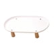 thumbnail image 5 of Soporte para comedero de gato con patas de madera resistentes, antivómitos, para mascotas. Blanco 38cmx21cm, 5 of 9