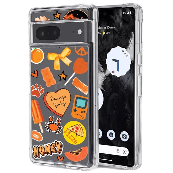 TalkingCase Slim Phone Case Compatible for Google Pixel 7, 6.3", Flower Heart 2 Print, Light Weight, Flexible, Soft, USA