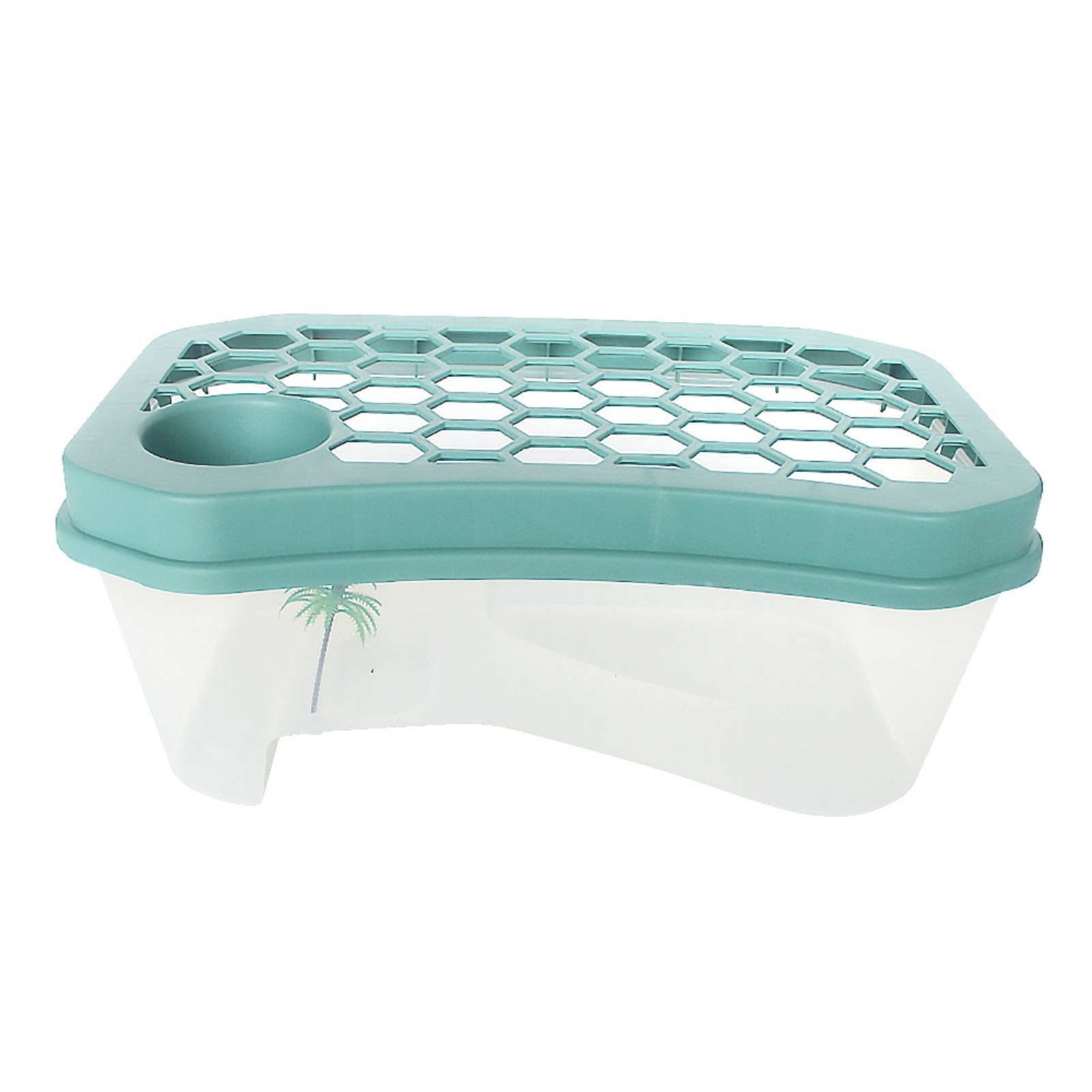 Bobasndm Turtle Tank with Lid, Plastic Turtles Fish Tank Habitat with Plant Platform, Turtle Aquarium with Lid, Basking Platform, Terrapin Lake to Prevent Climbing for Crawfish