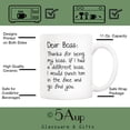 thumbnail image 3 of Bosses Day Funny Boss Office Coffee Mug Christmas Gifts from Co-worker Colleague, Dear Boss, Thanks for... Go Find You Cups 11 Oz, Birthday Present Idea for Male or Female Bosses Coworkers, 3 of 5