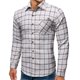 thumbnail image 1 of Mens Checked Long Sleeve Casual Shirts Button-up Office Slim Shirt TopsXL, 1 of 3