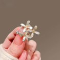 thumbnail image 2 of fuxzkrlz Brooch Pin for Women, Shell Petals Design Lapel Pin with Rhinestones, Flowers Secure Small Pin Buckle for Suits Dresses Scarves Gift, 2 of 7