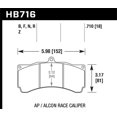 thumbnail image 3 of Hawk AP Racing/Alcon Universal DTC-70 Race Brake Pads, 3 of 5