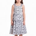 thumbnail image 7 of Girls Summer Boho Maxi Dress, Black and White Floral Tiered Sundress with Ruffle Straps for Toddler & Little Girls (4-5Y), 7 of 7