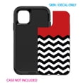 thumbnail image 2 of DistinctInk Custom SKIN / DECAL compatible with OtterBox Defender for iPhone 11 Pro MAX (6.5" Screen) - Black White Red Chevron - Black & White Chevron Stripes Pattern, 2 of 5