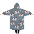 thumbnail image 2 of Oversized Wearable Blanket Hoodie,King Charles Cavalier Sherpa Blanket Hoodie with Super Pockets,Super Warm Fuzzy Pullover for Women & Men, 2 of 6