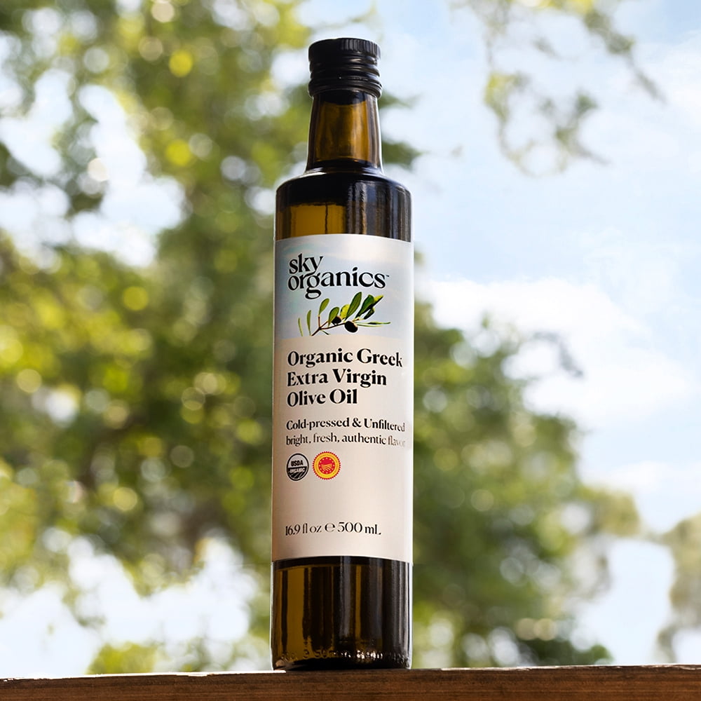 (3 pack) Sky Organics Organic Greek Extra Virgin Olive Oil for Cooking, 16.9 fl oz