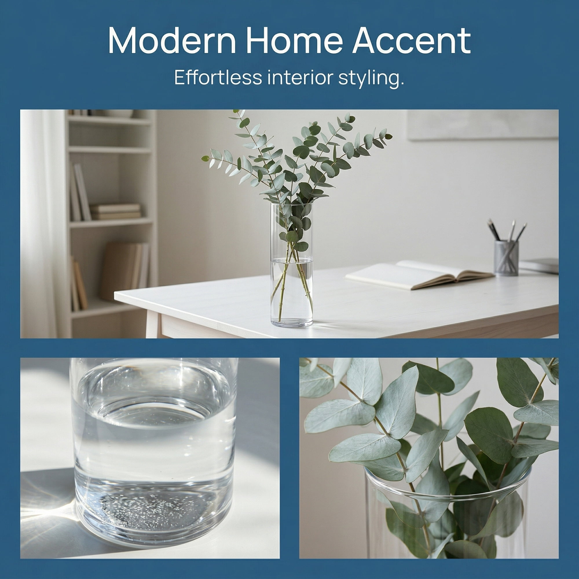 Unique Bargains Acrylic Cylinder Vase Flower Holder Clear 3.9"L x 3.9"L x 11.8"H
