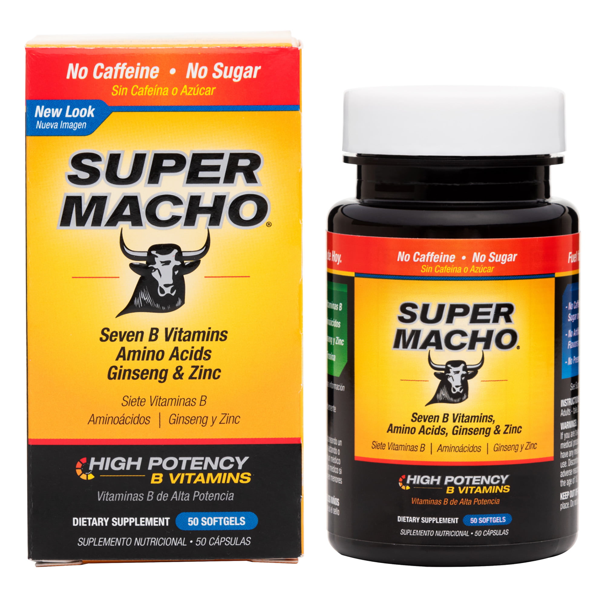 Super Macho Dietary Supplement With High Potency B Vitamins No | Free ...