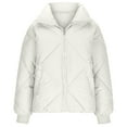thumbnail image 6 of qolati Women's Quilted Puffer Jackets Lightweight Winter Warm Stand Collar Zip Up Jacket Long Sleeve Baggy Short Padded Down Coats, 6 of 6